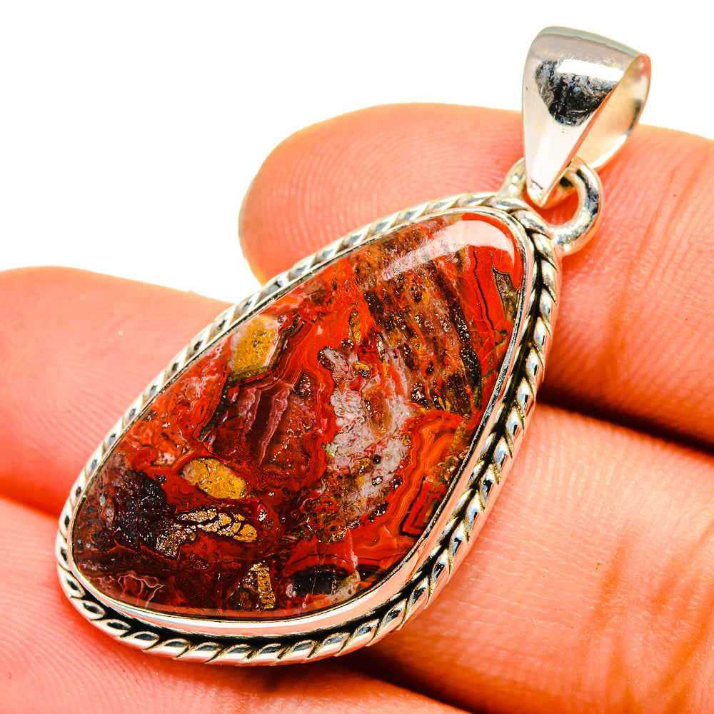 Crazy Lace Agate Pendants handcrafted by Ana Silver Co - PD10093