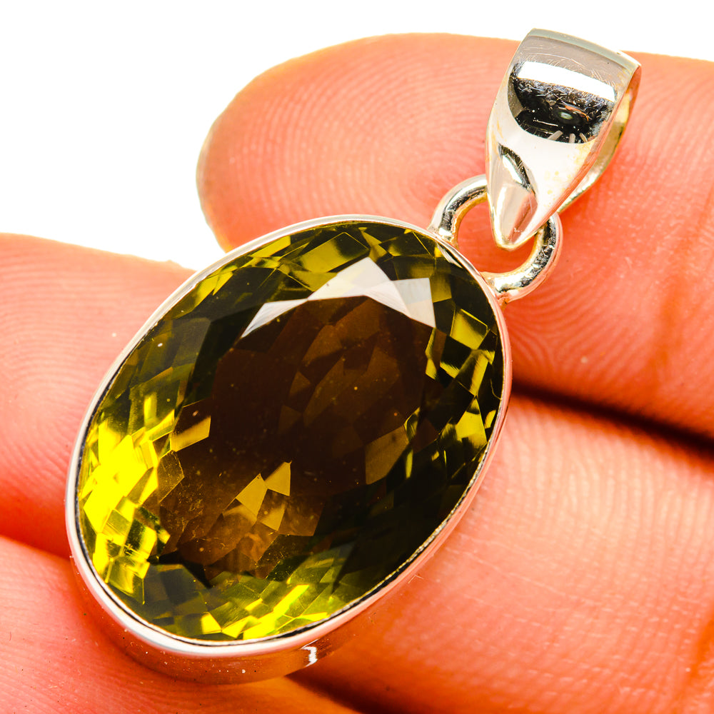 Olive Quartz Pendants handcrafted by Ana Silver Co - PD10100