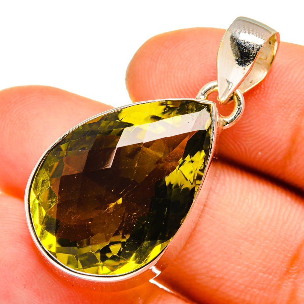 Olive Quartz Pendants handcrafted by Ana Silver Co - PD10102