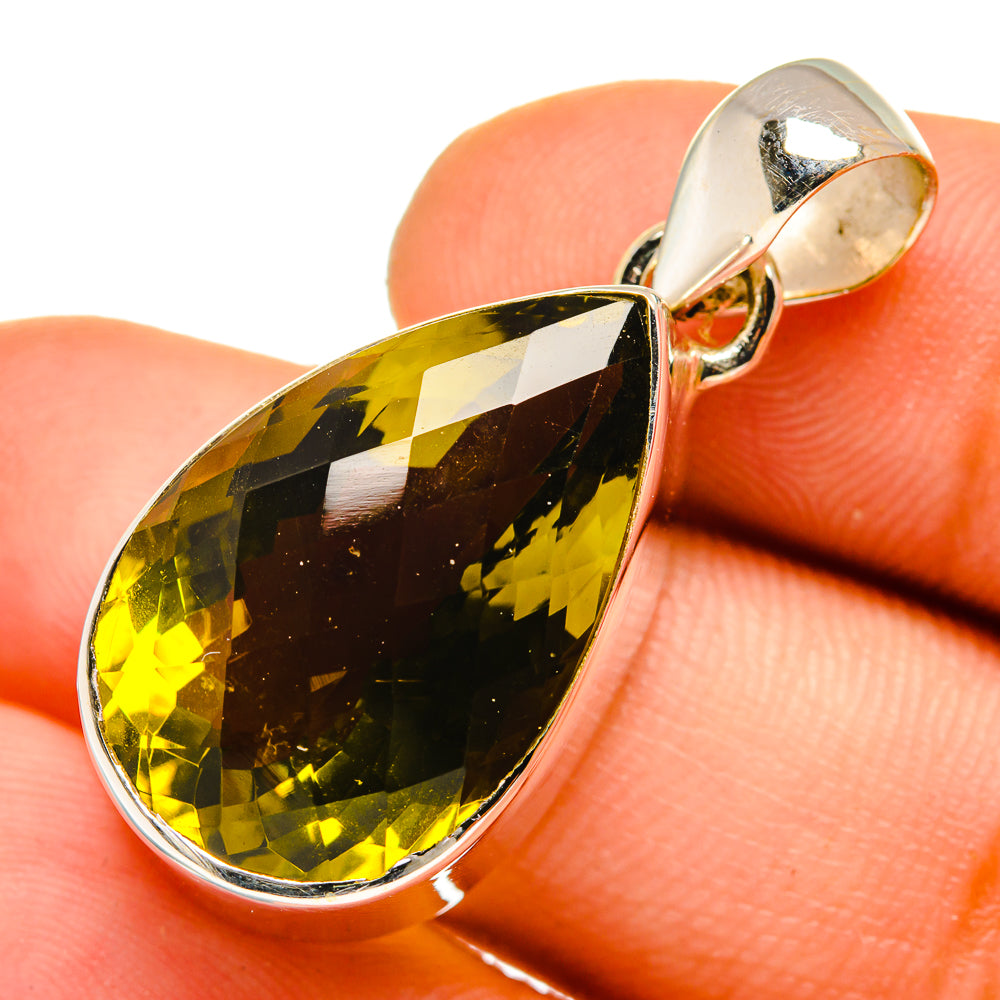 Olive Quartz Pendants handcrafted by Ana Silver Co - PD10103