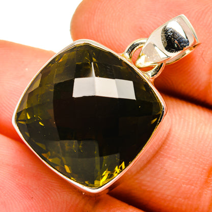 Olive Quartz Pendants handcrafted by Ana Silver Co - PD10105