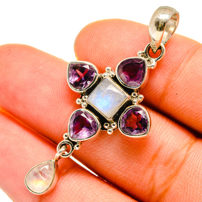 Rainbow Moonstone Pendants handcrafted by Ana Silver Co - PD10108