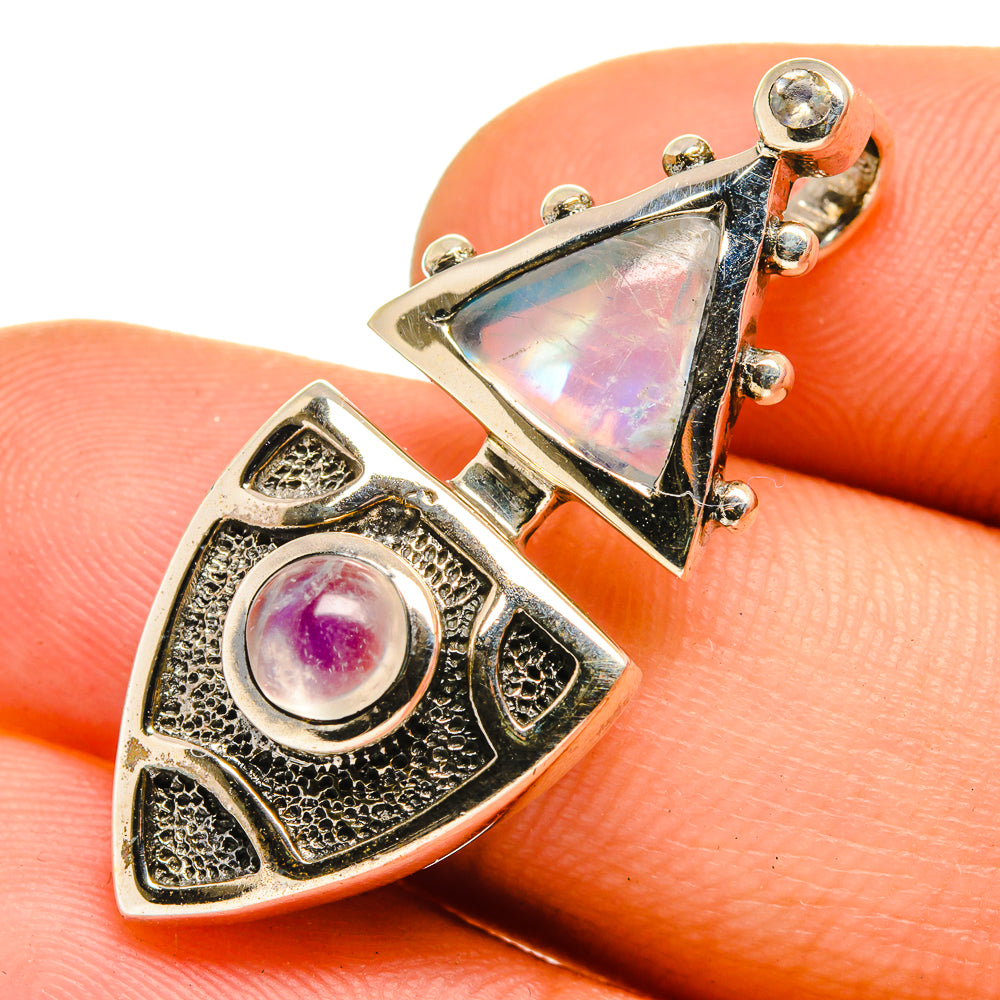 Rainbow Moonstone Pendants handcrafted by Ana Silver Co - PD10111