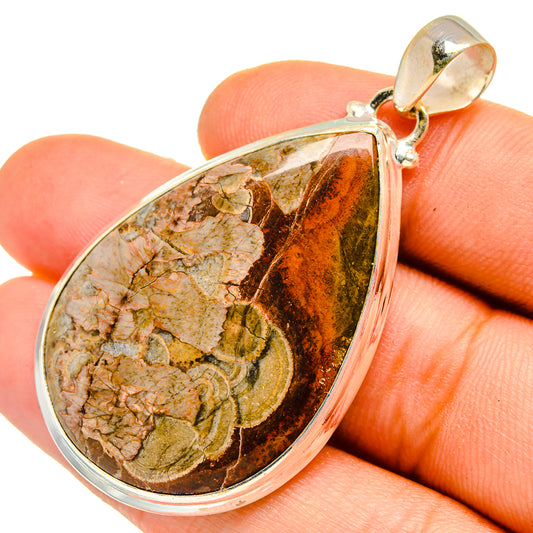Mushroom Rhyolite Pendants handcrafted by Ana Silver Co - PD10130
