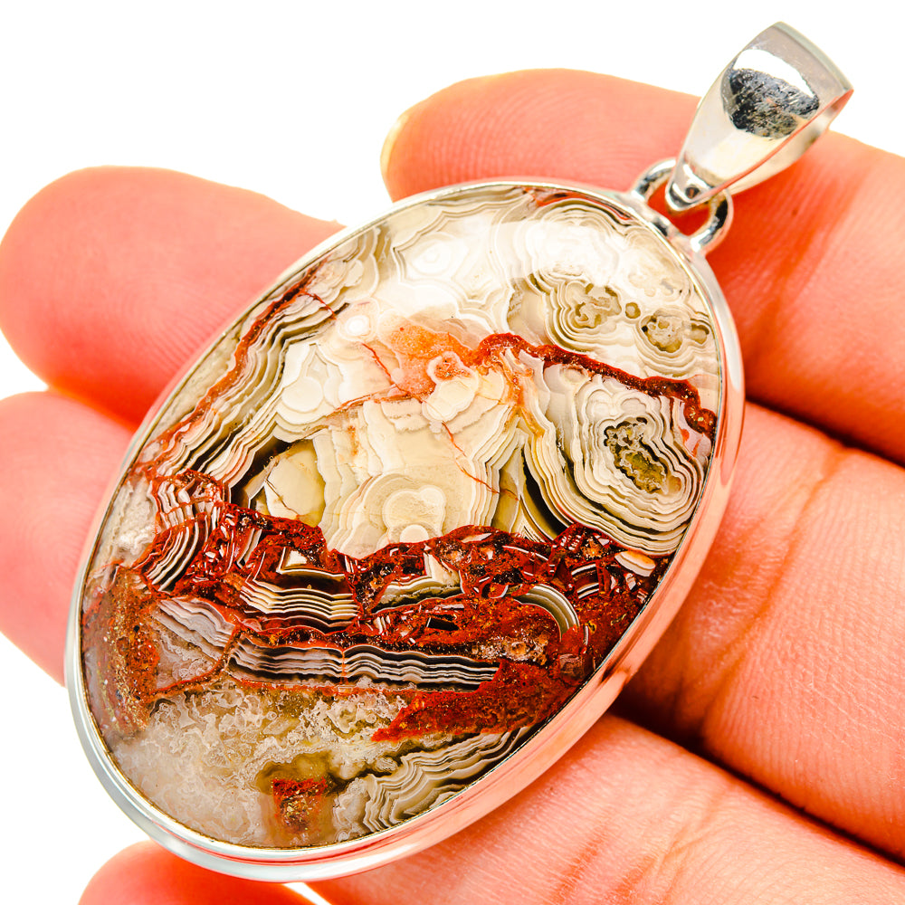 Crazy Lace Agate Pendants handcrafted by Ana Silver Co - PD10134