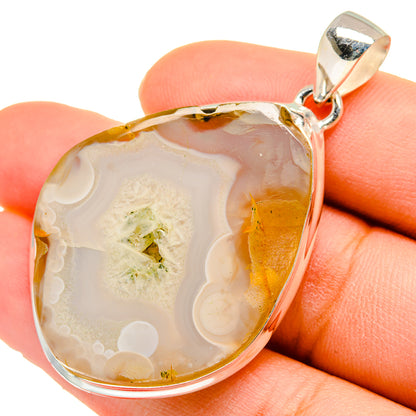 White Geode Slice Pendants handcrafted by Ana Silver Co - PD10150