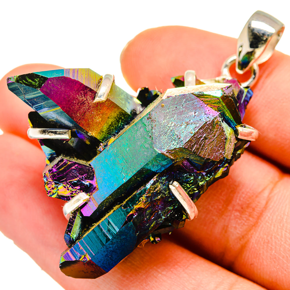 Titanium Sunshine Druzy Pendants handcrafted by Ana Silver Co - PD10155