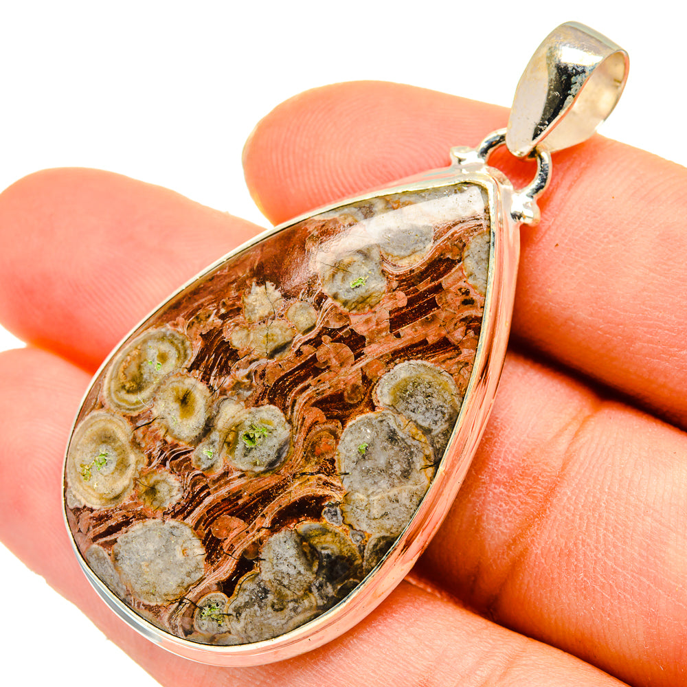 Mushroom Rhyolite Pendants handcrafted by Ana Silver Co - PD10164
