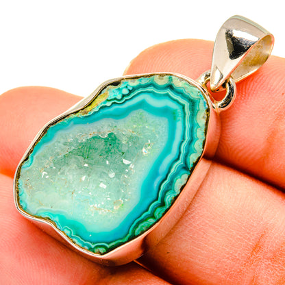 Green Geode Slice Pendants handcrafted by Ana Silver Co - PD10168