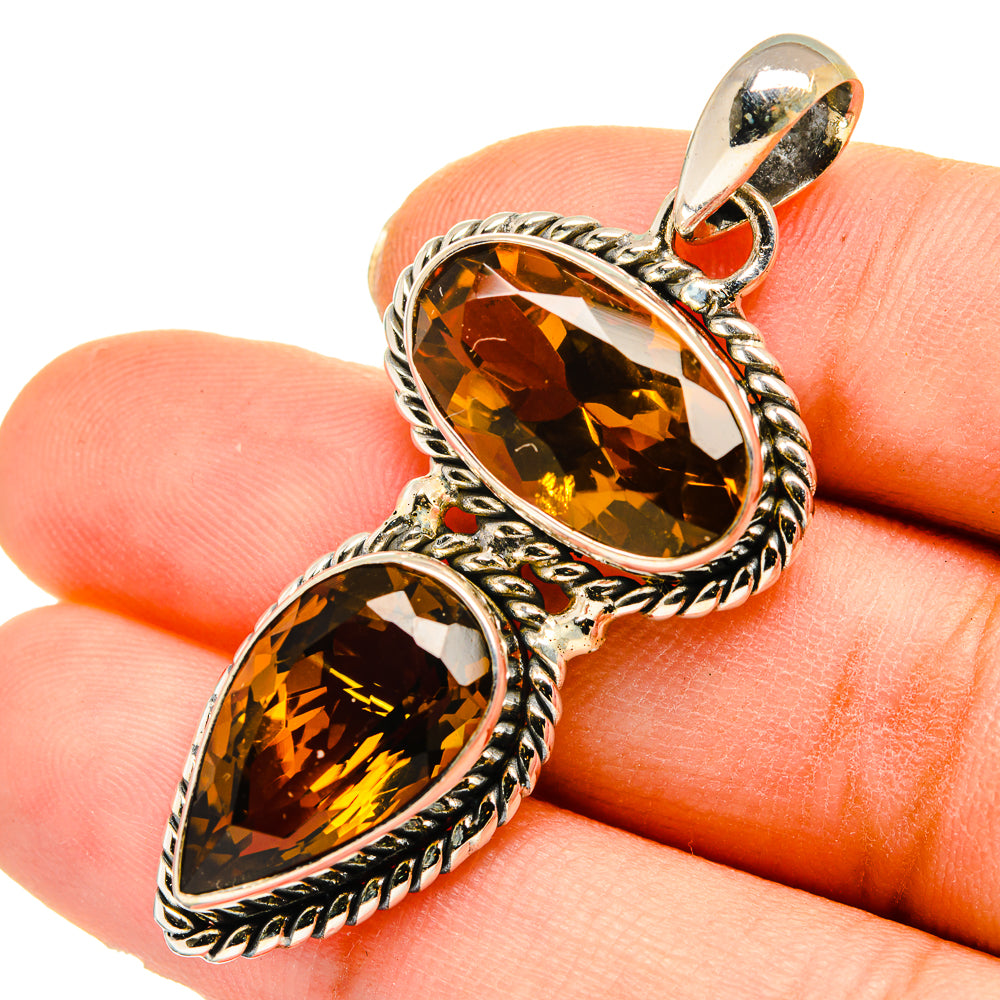 Mandarin Citrine Pendants handcrafted by Ana Silver Co - PD10174