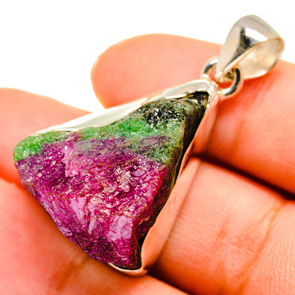 Ruby Zoisite Pendants handcrafted by Ana Silver Co - PD10177