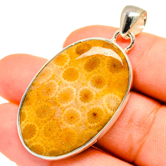 Fossil Coral Pendants handcrafted by Ana Silver Co - PD10180