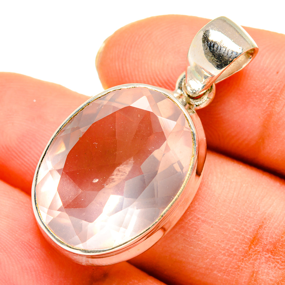Rose Quartz Pendants handcrafted by Ana Silver Co - PD10181