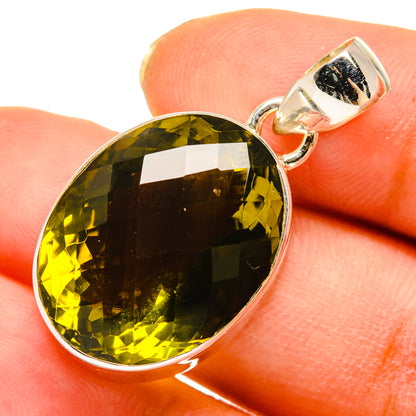 Olive Quartz Pendants handcrafted by Ana Silver Co - PD10195