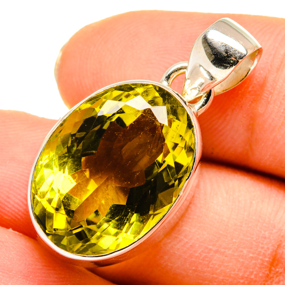 Olive Quartz Pendants handcrafted by Ana Silver Co - PD10197