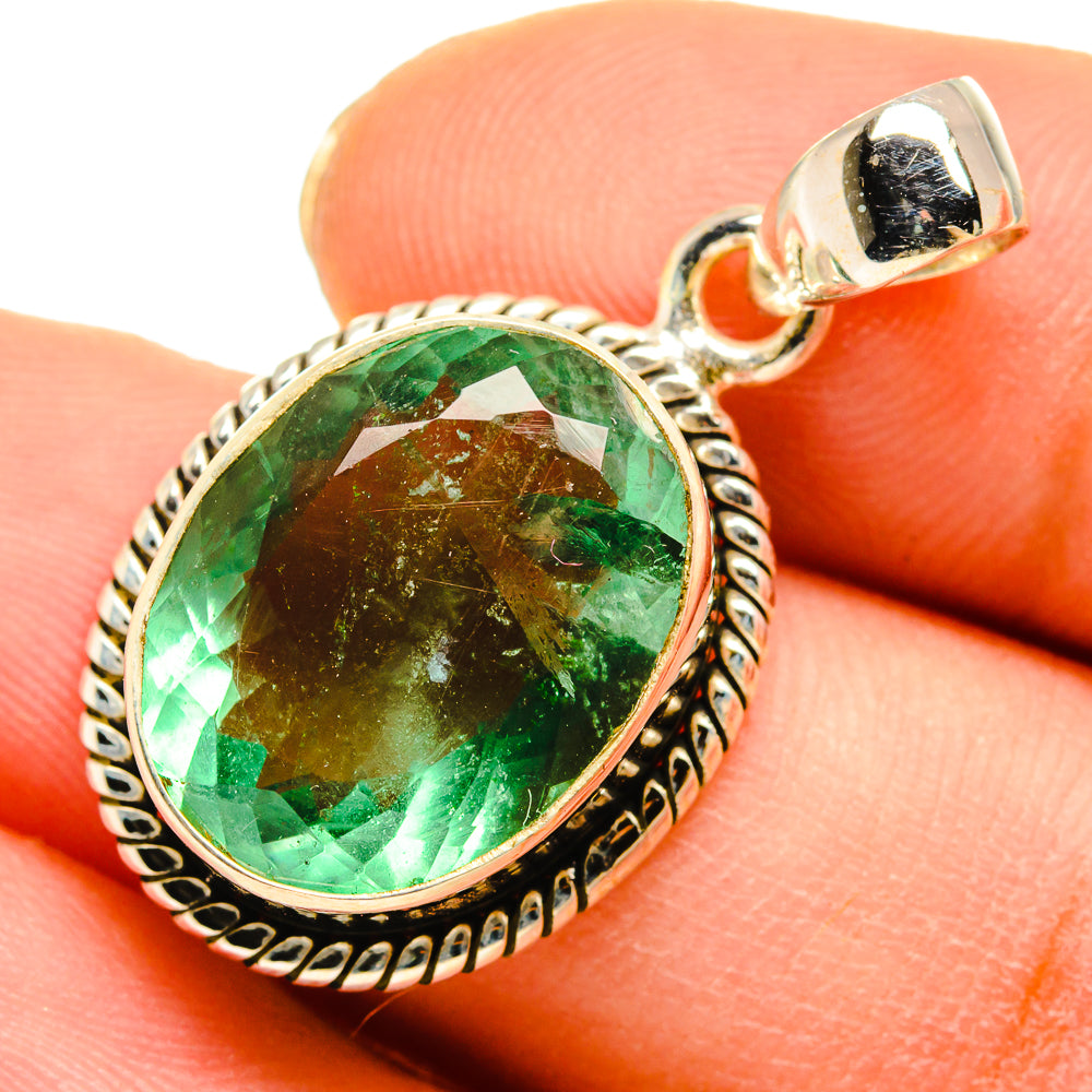 Green Fluorite Pendants handcrafted by Ana Silver Co - PD10198
