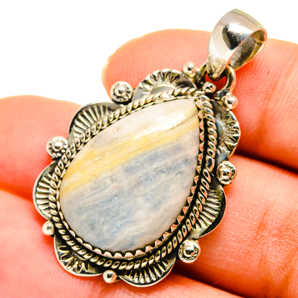 Blue Scheelite Pendants handcrafted by Ana Silver Co - PD10204