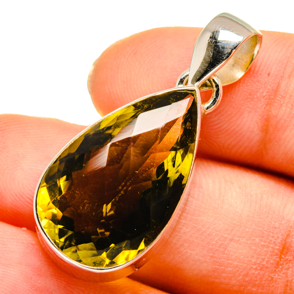 Olive Quartz Pendants handcrafted by Ana Silver Co - PD10208