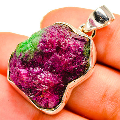 Ruby Zoisite Pendants handcrafted by Ana Silver Co - PD10215