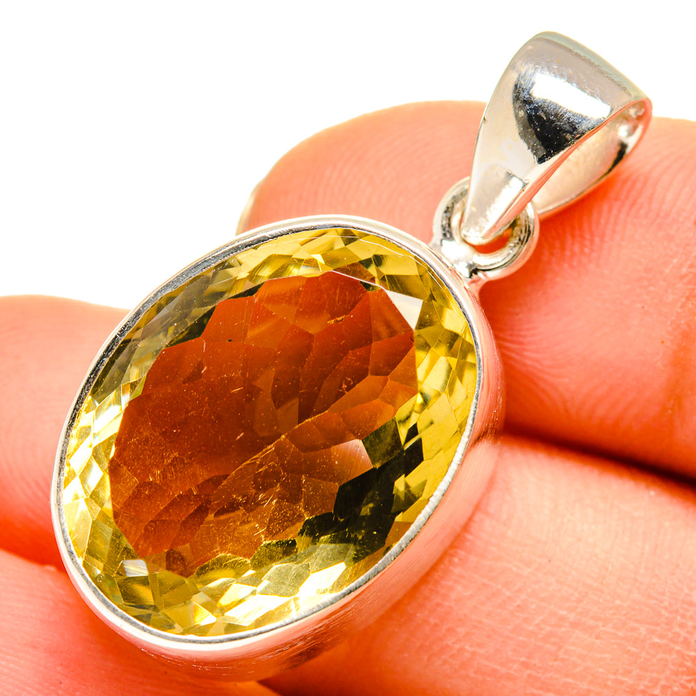 Lemon Quartz Pendants handcrafted by Ana Silver Co - PD10224