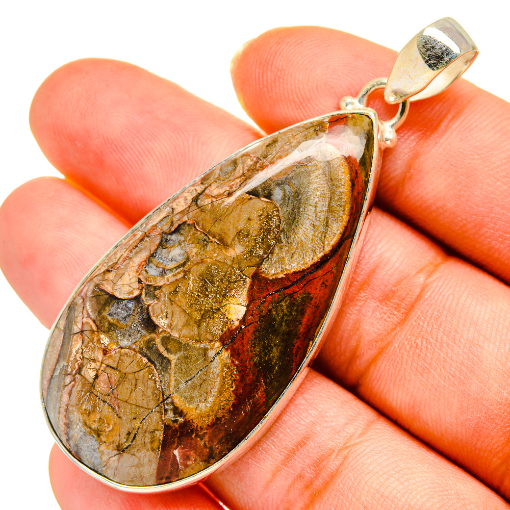 Mushroom Rhyolite Pendants handcrafted by Ana Silver Co - PD10238