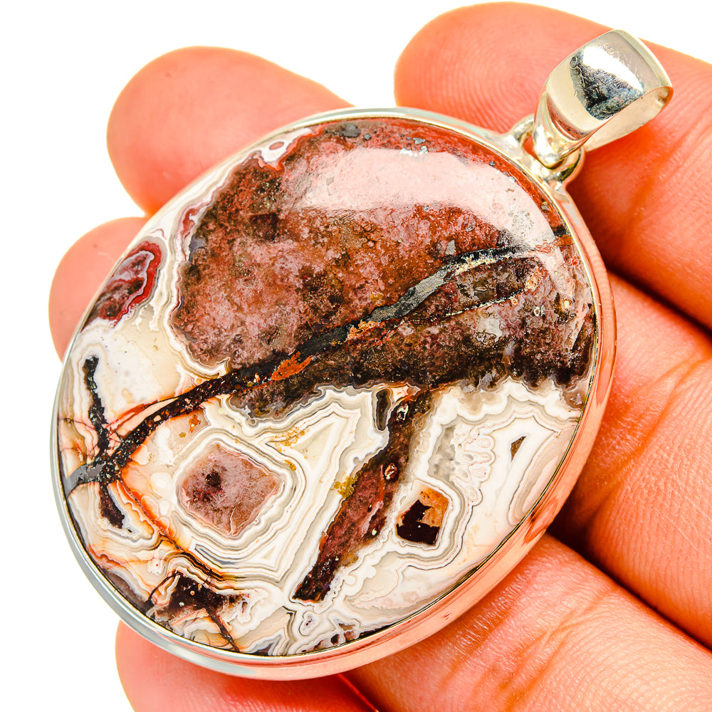 Crazy Lace Agate Pendants handcrafted by Ana Silver Co - PD10247