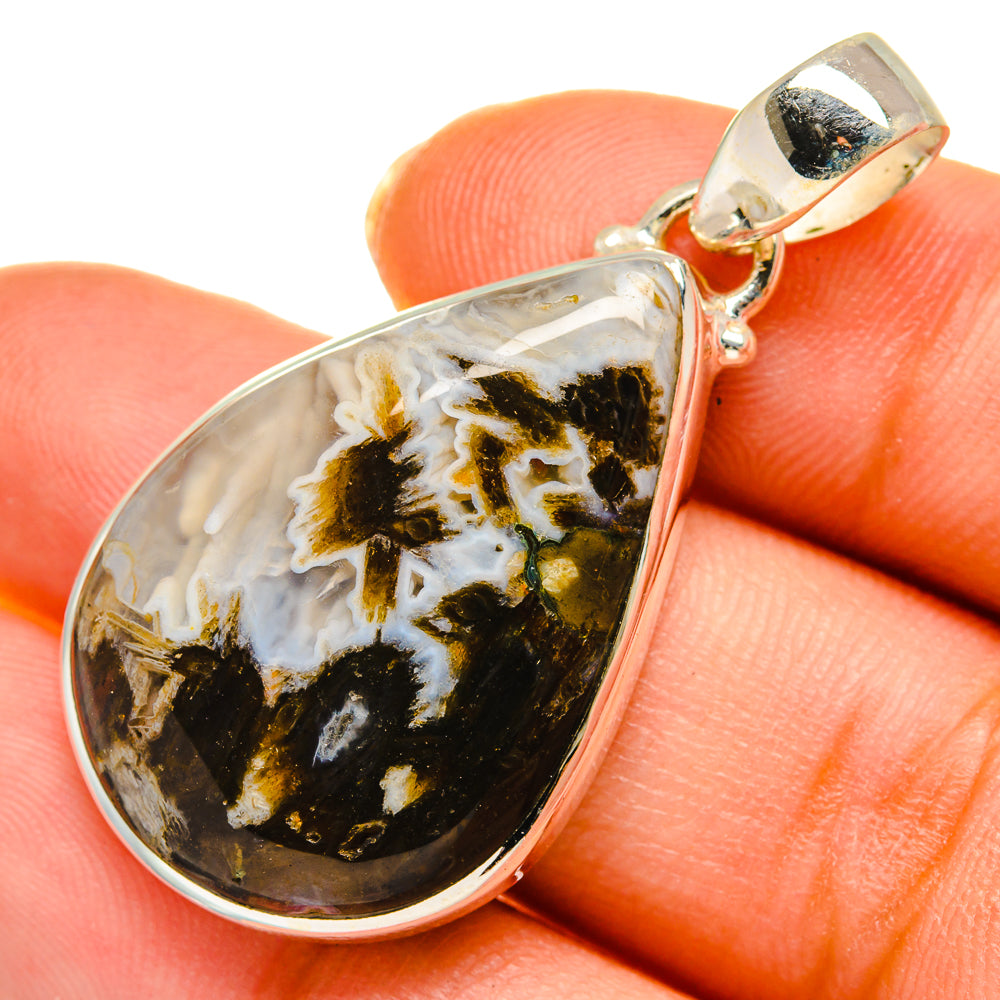 Plume Agate Pendants handcrafted by Ana Silver Co - PD10258