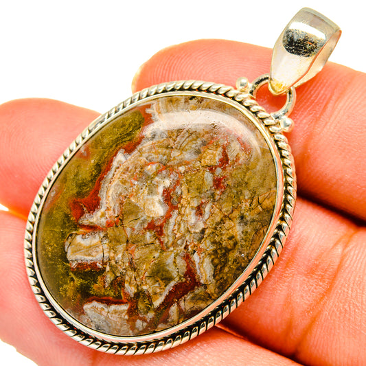 Mushroom Rhyolite Pendants handcrafted by Ana Silver Co - PD10265