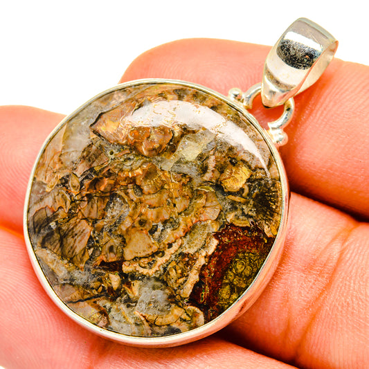 Mushroom Rhyolite Pendants handcrafted by Ana Silver Co - PD10266