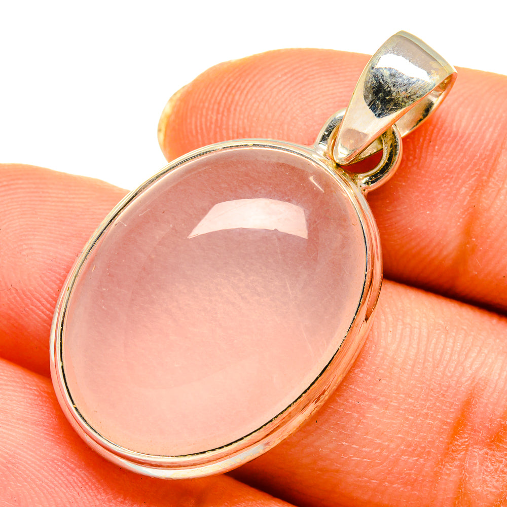 Rose Quartz Pendants handcrafted by Ana Silver Co - PD10268