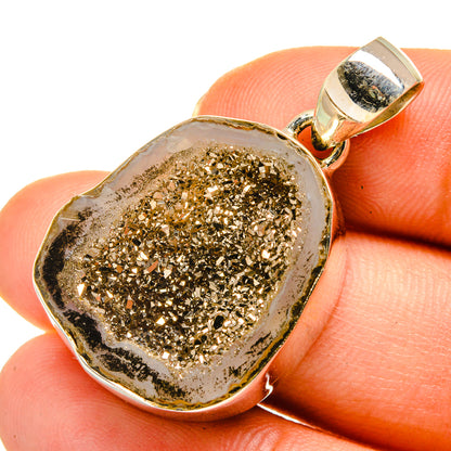 Metallic Coconut Druzy Pendants handcrafted by Ana Silver Co - PD10277