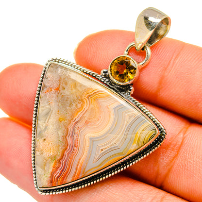 Crazy Lace Agate Pendants handcrafted by Ana Silver Co - PD10284