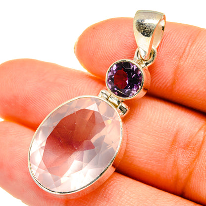 Rose Quartz Pendants handcrafted by Ana Silver Co - PD10286