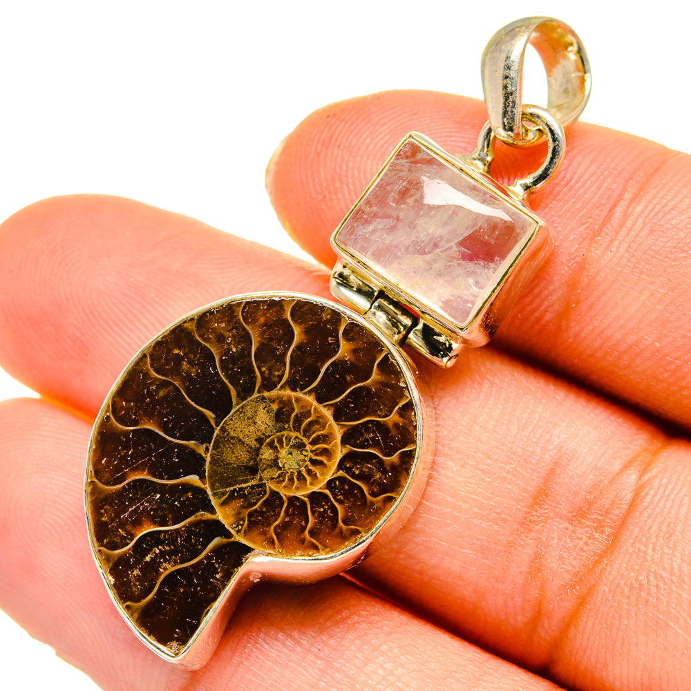 Ammonite Fossil Pendants handcrafted by Ana Silver Co - PD10289