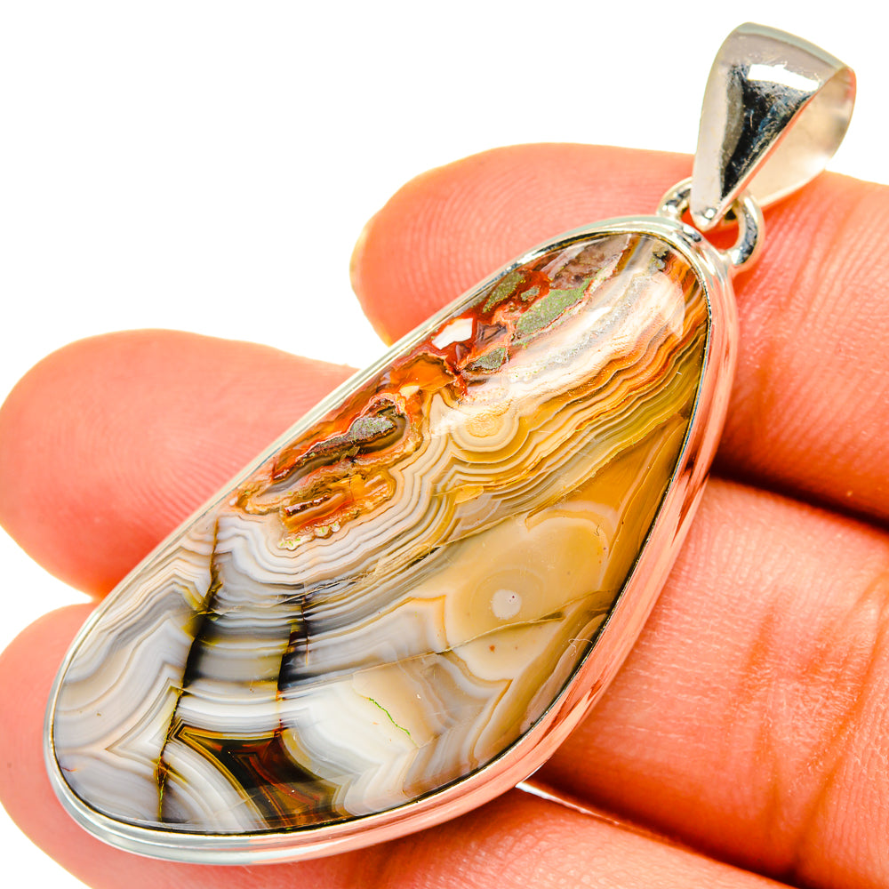 Laguna Lace Agate Pendants handcrafted by Ana Silver Co - PD10299