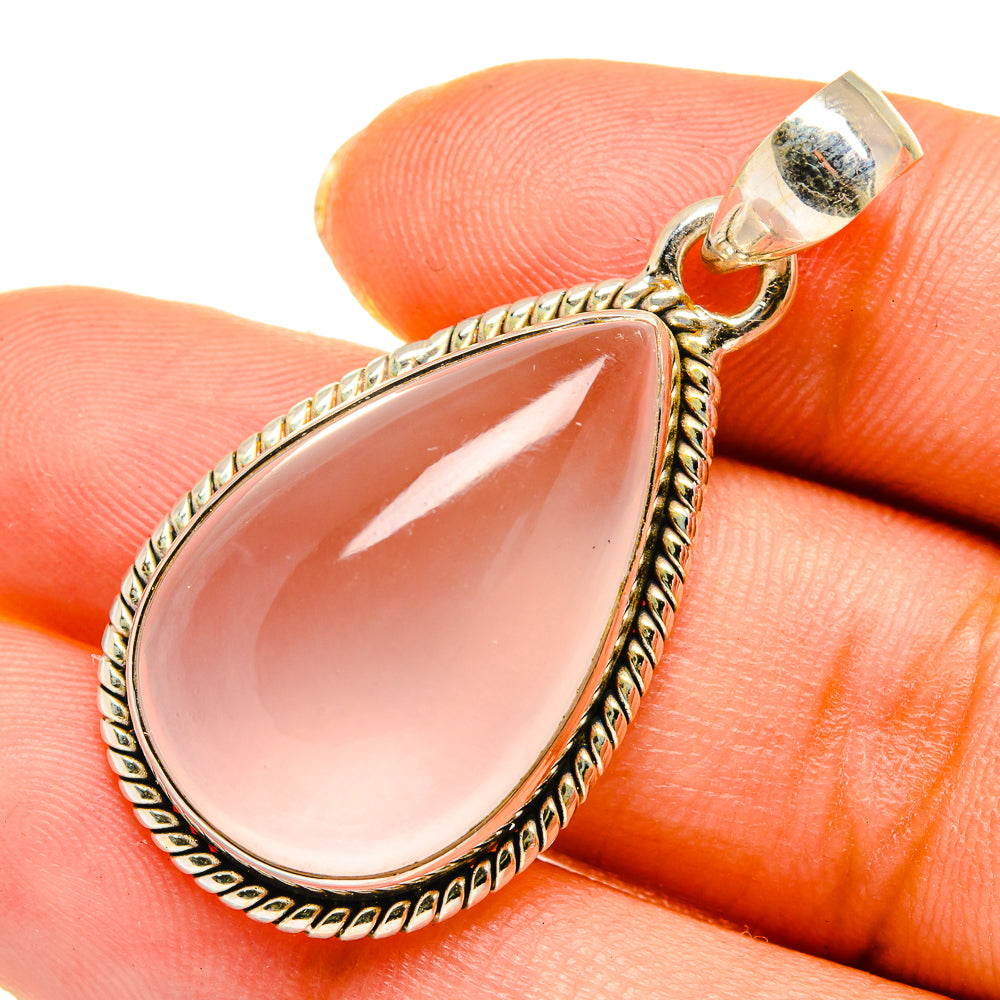 Rose Quartz Pendants handcrafted by Ana Silver Co - PD10304