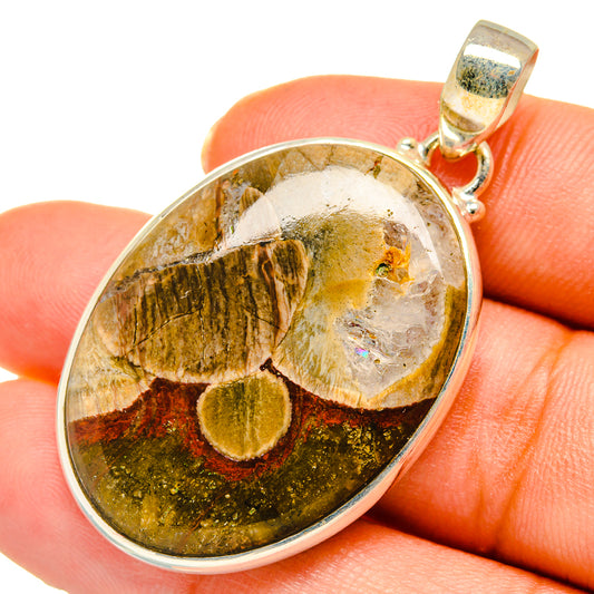 Mushroom Rhyolite Pendants handcrafted by Ana Silver Co - PD10305
