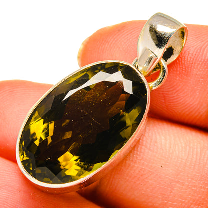 Olive Quartz Pendants handcrafted by Ana Silver Co - PD10306