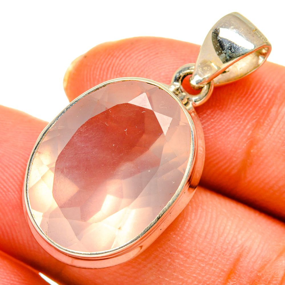 Rose Quartz Pendants handcrafted by Ana Silver Co - PD10308