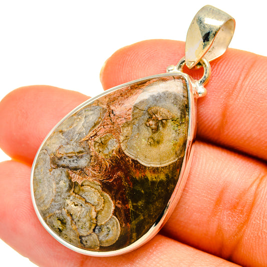 Mushroom Rhyolite Pendants handcrafted by Ana Silver Co - PD10311