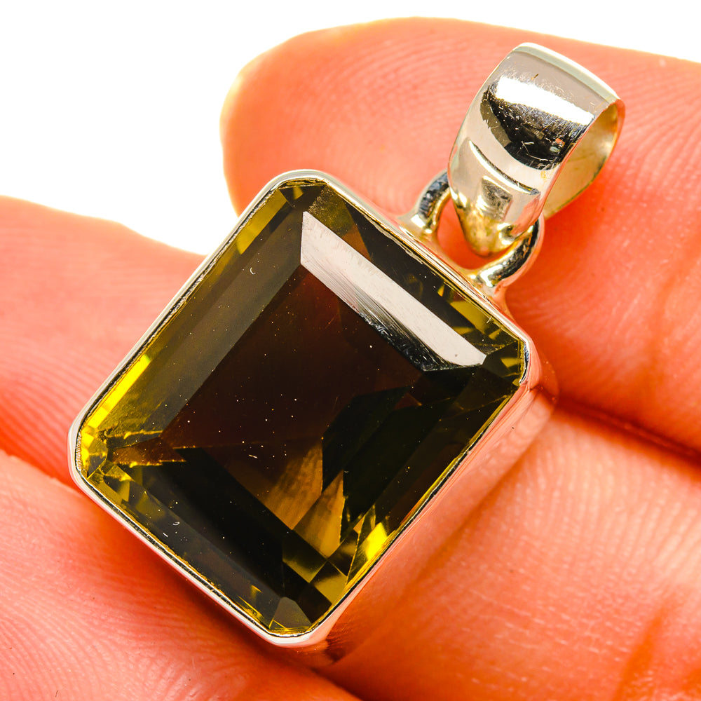 Olive Quartz Pendants handcrafted by Ana Silver Co - PD10326