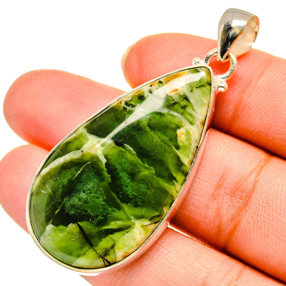Australian Green Opal Pendants handcrafted by Ana Silver Co - PD10337