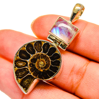 Ammonite Fossil Pendants handcrafted by Ana Silver Co - PD10357