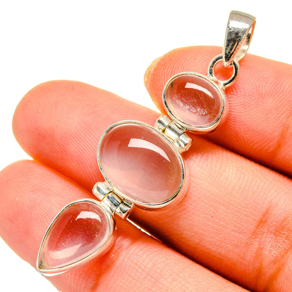 Rose Quartz Pendants handcrafted by Ana Silver Co - PD10360