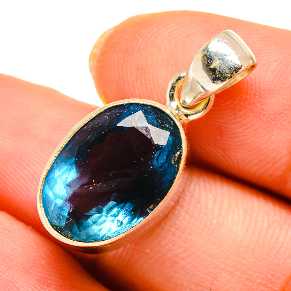Blue Fluorite Pendants handcrafted by Ana Silver Co - PD10364