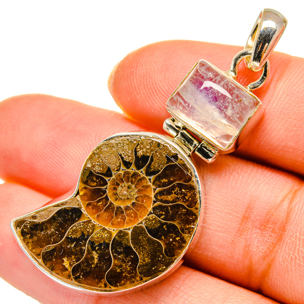 Ammonite Fossil Pendants handcrafted by Ana Silver Co - PD10369