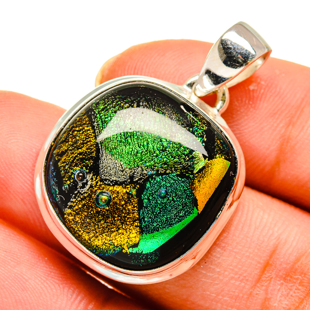 Dichroic Glass Pendants handcrafted by Ana Silver Co - PD10374