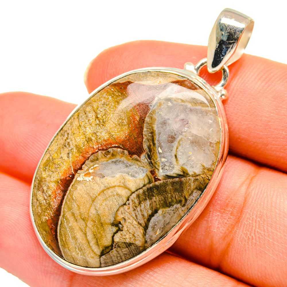 Mushroom Rhyolite Pendants handcrafted by Ana Silver Co - PD10389