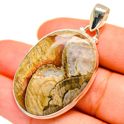 Mushroom Rhyolite Pendants handcrafted by Ana Silver Co - PD10389