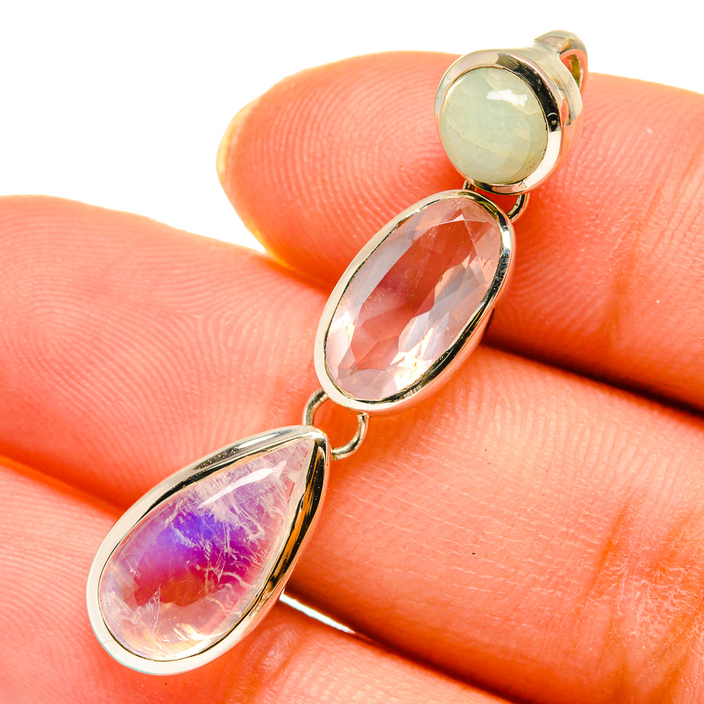 Rainbow Moonstone Pendants handcrafted by Ana Silver Co - PD10411